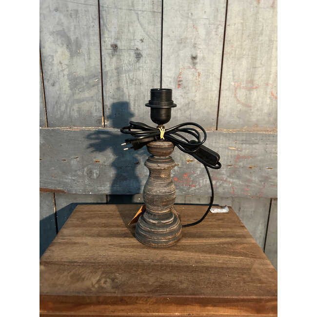 Houten lampvoet (200) - 10 x 10 x 20 cm (29 cm incl fitting)