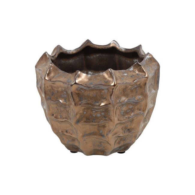 Bloempot ro Eloise M brons-L15B15H13CM