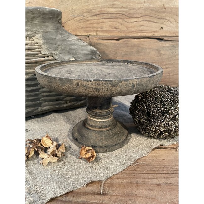 # Houten plateau op voet - 25 x 25 x 14 cm