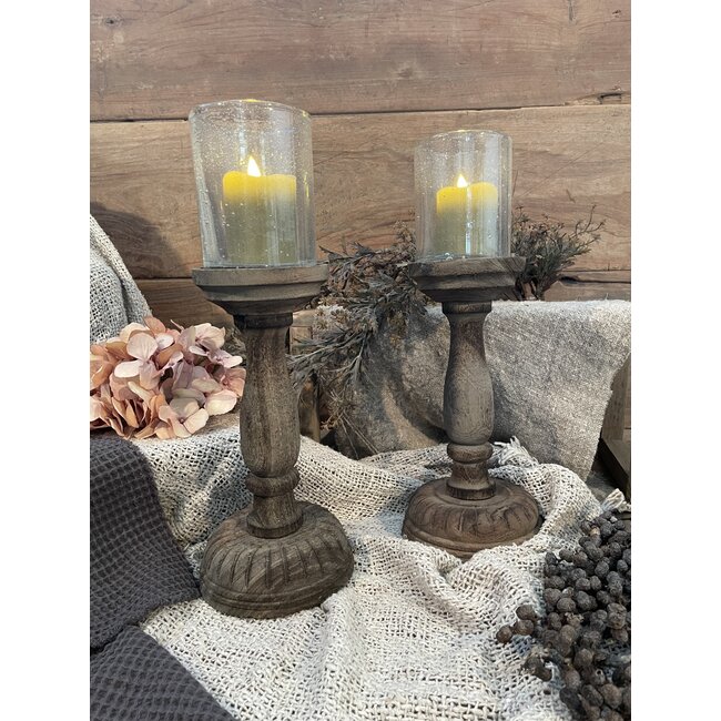 # Kandelaar Joel S | incl. glas - per stuk - 12 x 12 x 32 cm
