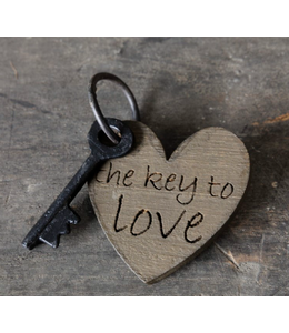 Sleutel met tekst F | Love - (HxBxD) 6x6x1 cm