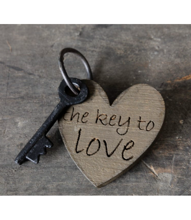 Sleutel met tekst F | Love - (HxBxD) 6x6x1 cm