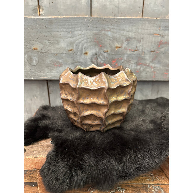 Bloempot ro Eloise M brons-L15B15H13CM