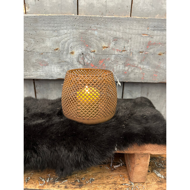 # Theelichth ro Elvira S roest-L12B12H10,5CM