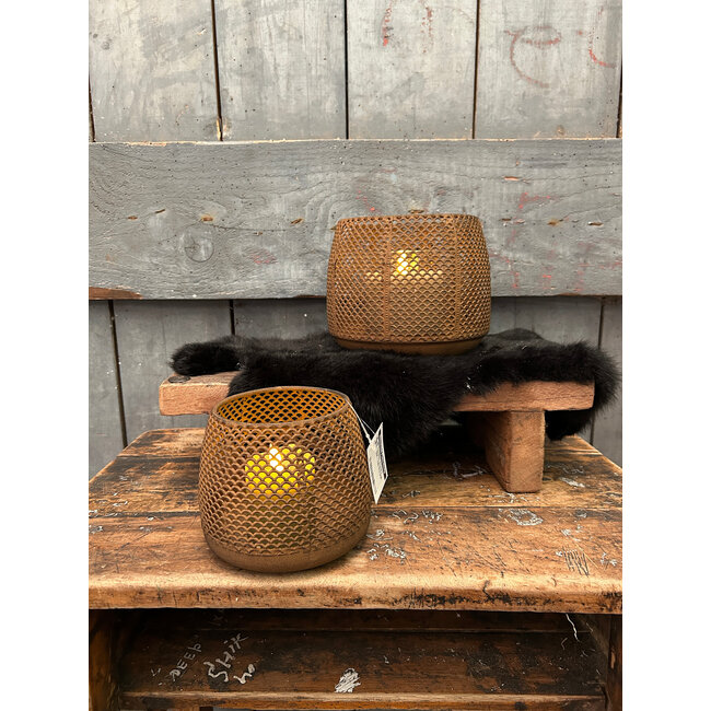 # Theelichth ro Elvira S roest-L12B12H10,5CM