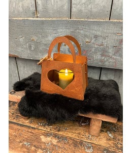 @ wordt niet verzonden -  Kandelaar hart Bag S roest-L12B7,5H18CM