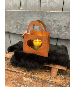 ## wordt niet verzonden -  Kandelaar hart Bag S roest-L12B7,5H18CM