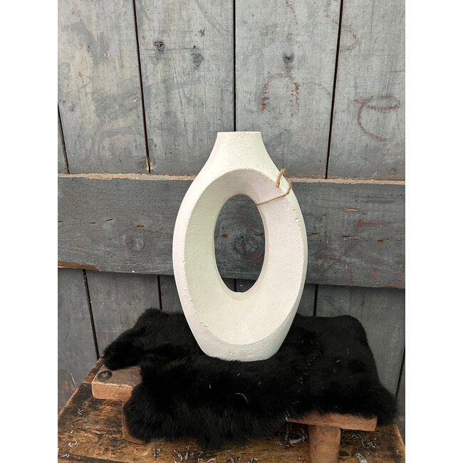 # Vaas donut wit - 18x5x30cm