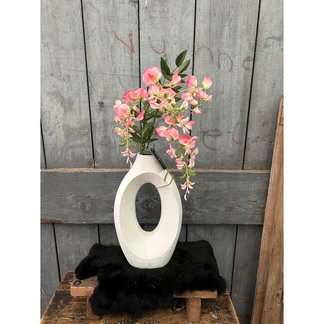 # Vaas donut wit - 18x5x30cm