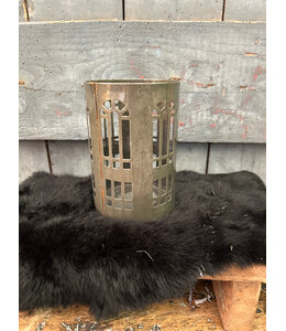 ## Windlicht rond olive 10x10x15 cm