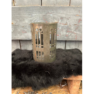 # Windlicht rond olive 10x10x15 cm