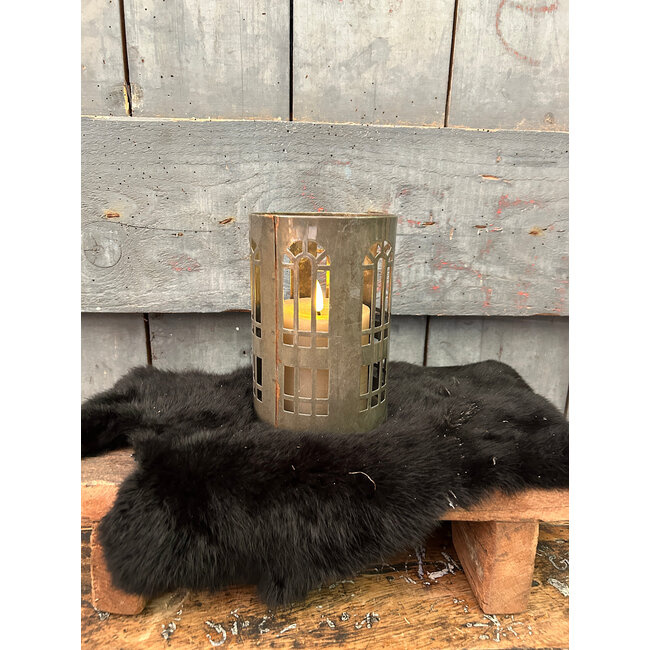 # Windlicht rond olive 10x10x15 cm