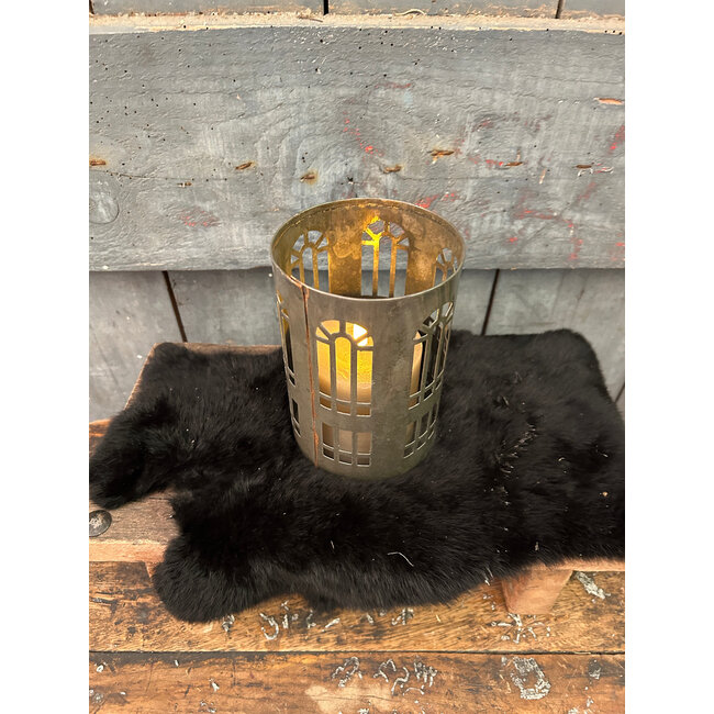 # Windlicht rond olive 10x10x15 cm