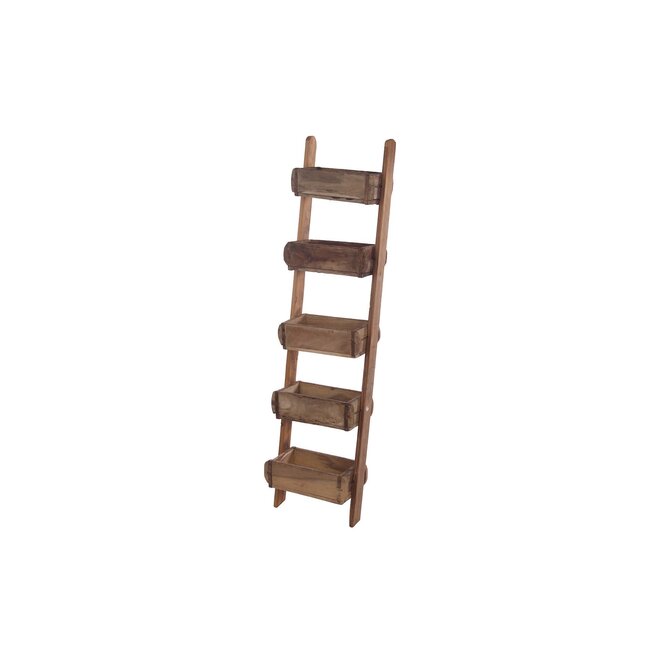 # Tapper stand with 5 brick moulds vintage wood 31x25/18x125cm