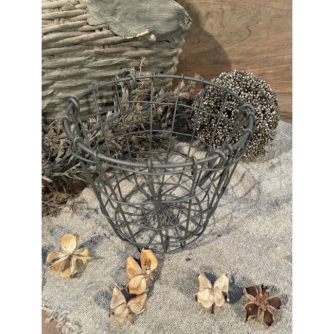 # Metalen mand "Abel" S  pot 15 dia18x15cm (zonder inhoud)