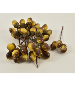cb. 36 acorn/wire light brown 25 mm - per stuk