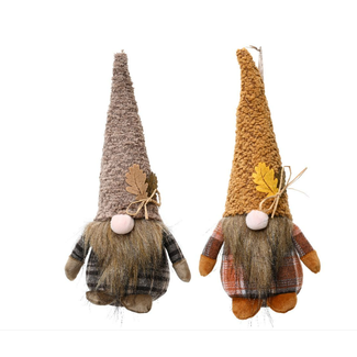 Gnoom herfst polyester 2 assortie 12x12x38cm - per stuk