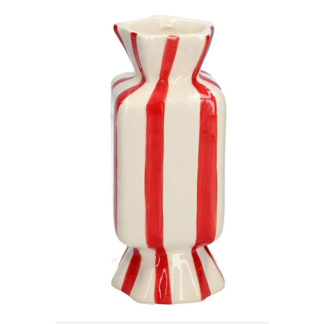 # Vase Candy 6.5x6.5x15 red/white