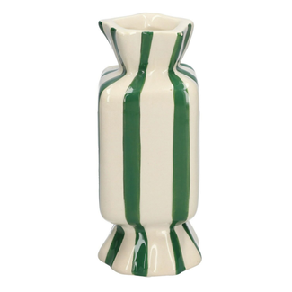 # Vase Candy 6.5x6.5x15 green/white