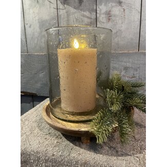 Lara cil. rusa vase stones XL clear 12 x 21 cm - bubbelglas - excl. waxinehanger