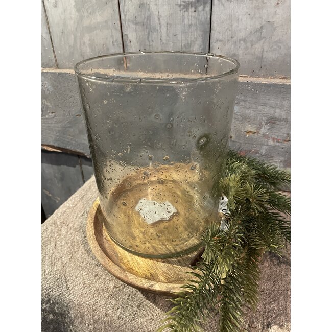 # Lara cil. rusa vase stones XL clear 12 x 21 cm - bubbelglas - excl. waxinehanger