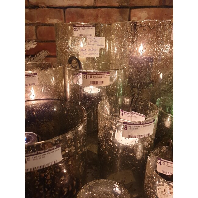 # Cylinder - bubbelglas - 7 x 7 cm