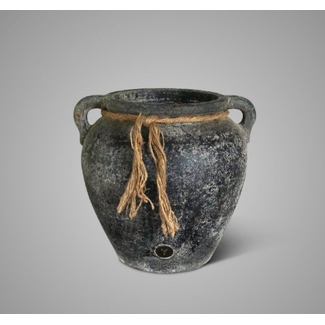 Afgeprijsde artikelen verzending eigen risico # Planter Two Ears With Rope Basalt L D.31 H.33