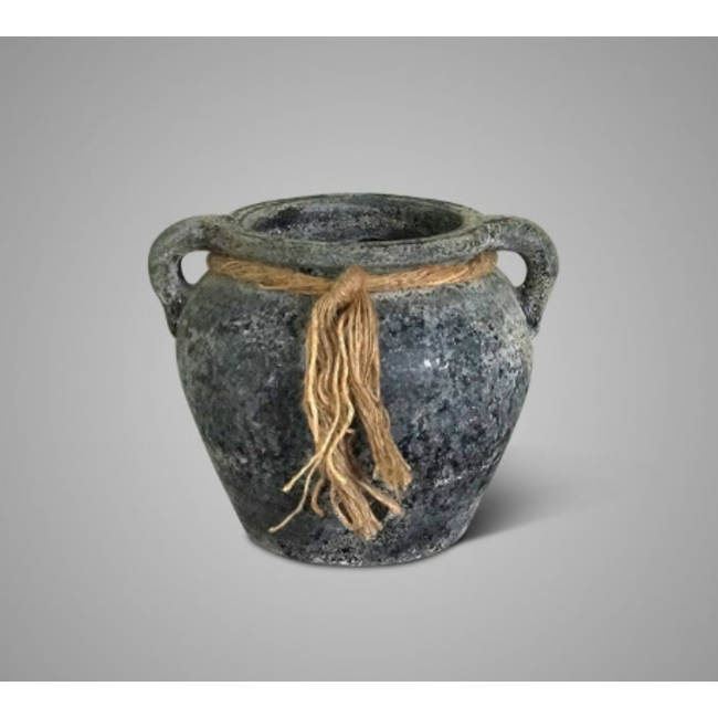 Afgeprijsde artikelen verzending eigen risico # Planter Two Ears With Rope Basalt M D.21 H.27