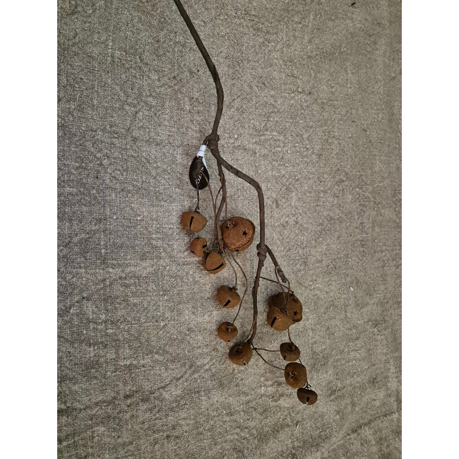 # Tak met roestige bellen - kerstbeltak - M - ca. 50 cm