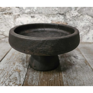 # Wood schaal op voet D20xH12cm