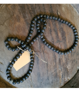Houten kralenketting - bruin - s