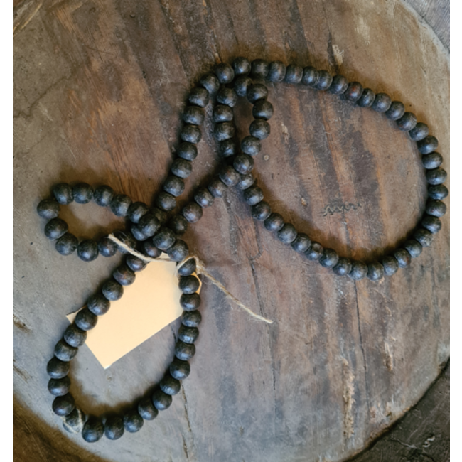 # Houten kralenketting - bruin - s