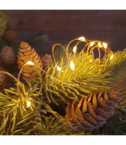 Micro LED stringlights steady BO binnen - 195 cm - koper - klassiek warm