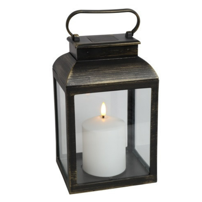 Countryfield # Lantaarn m/kaars LED rh Linas S grijs-L15B12,5H25CM