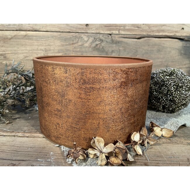 2061 - KKL - Lampenkap - velours oranje - 25 x 25 x 15 cm