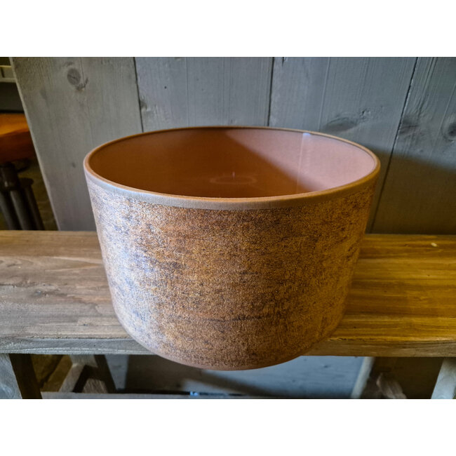 2061 - KKL - lampenkap - oranje velours - 30 x 30 x17 cm