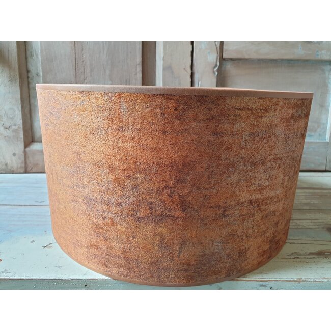 2061 - KKL-  Lampenkap - oranje velours - 35 x 35 x 19 cm
