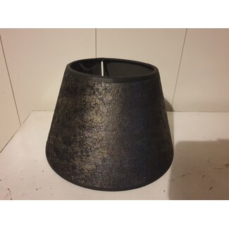 2063 - RL - lampenkap - donkergrijs velours melee - 20onder x 15boven x 14 cm