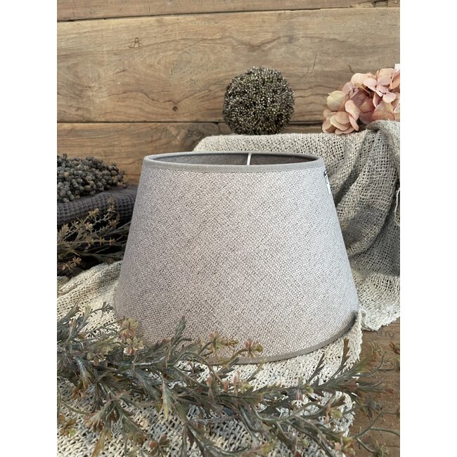 2002 - ES - lampenkap - Taupe/creme linnen - 30cm onder  (boven 20)