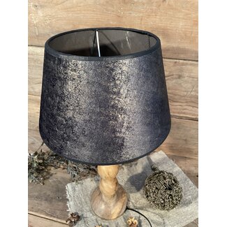 2063 - ES - lampenkap - donkergrijs velours melee - 30onder x 20boven x 18 cm