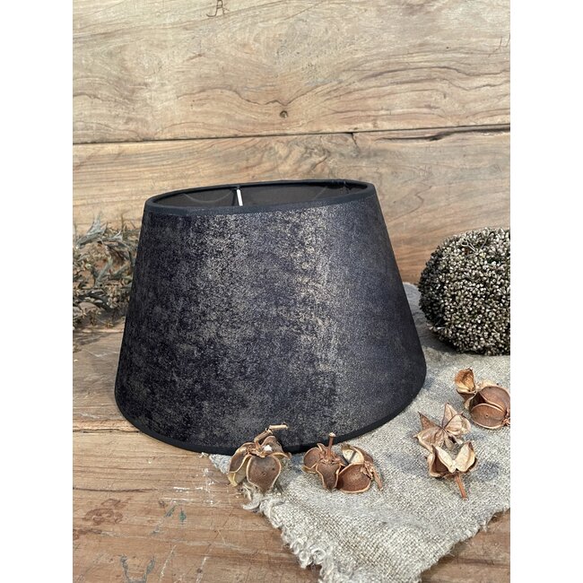 2063 - ES - lampenkap - donkergrijs velours melee - 30onder x 20boven x 18 cm