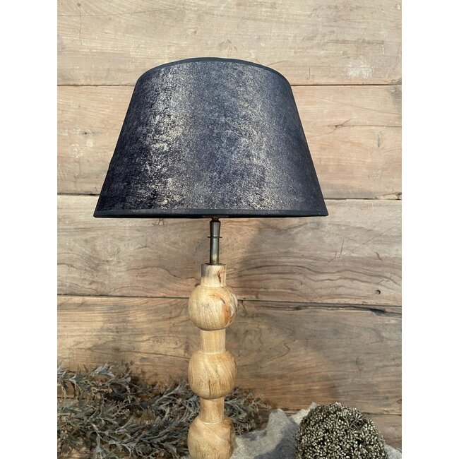 2063 - ES - lampenkap - donkergrijs velours melee - 30onder x 20boven x 18 cm