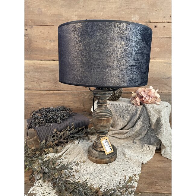 2063 - KKL - lampenkap - donkergrijs velours melee - 35 x 35 x 19 cm