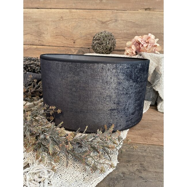 2063 - KKL - lampenkap - donkergrijs velours melee - 35 x 35 x 19 cm