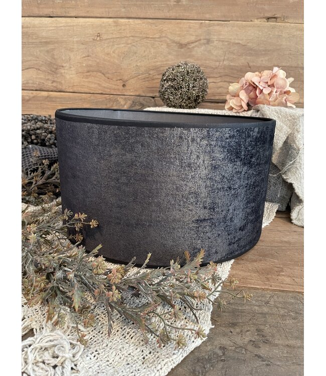 2063 - KKL - lampenkap - donkergrijs velours melee - 35 x 35 x 19 cm