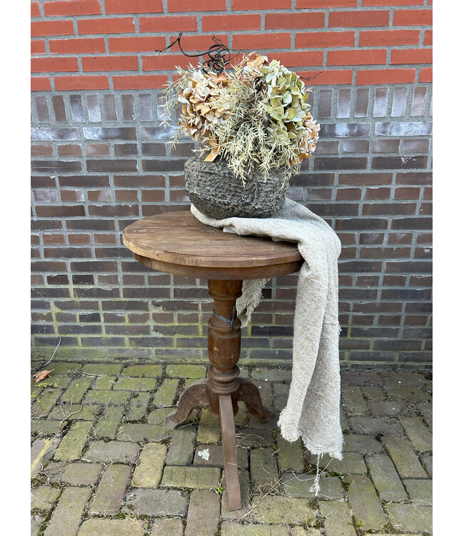 donkere houten wijntafel M 55 x 55 x 78