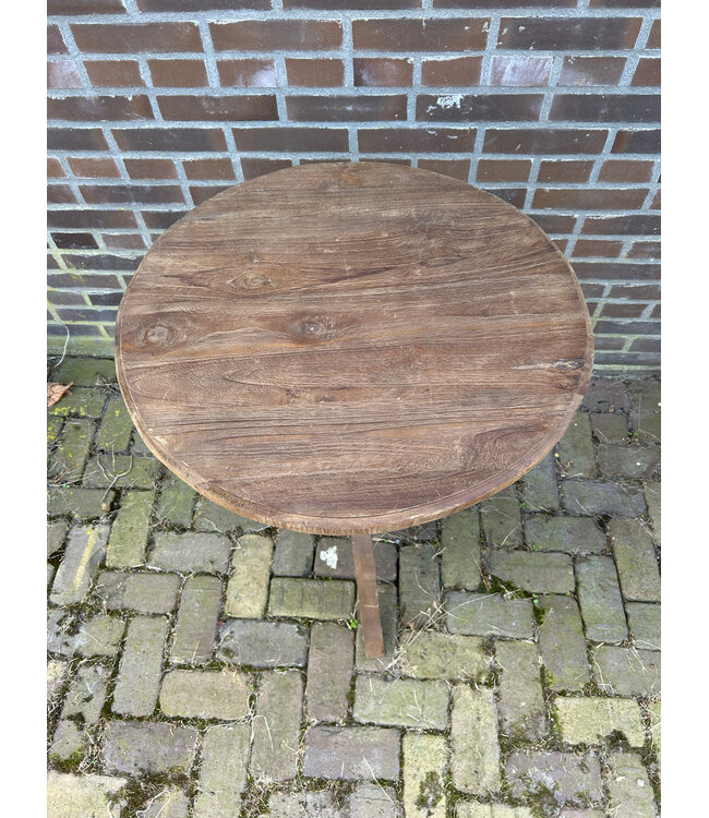 donkere houten wijntafel M 55 x 55 x 78