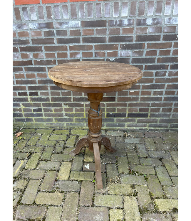 donkere houten wijntafel M 55 x 55 x 78