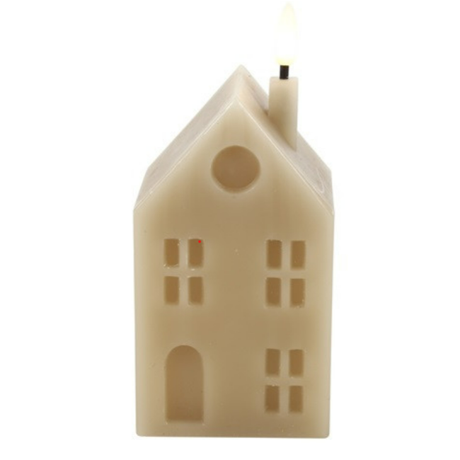# Huis kaars LED rh Lyon M beige-L6,5B7,5H16CM