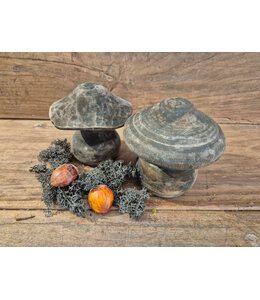 @ Mix - houten paddestoel - ca. 12 x 12 x 12 cm - grijs melee - per stuk